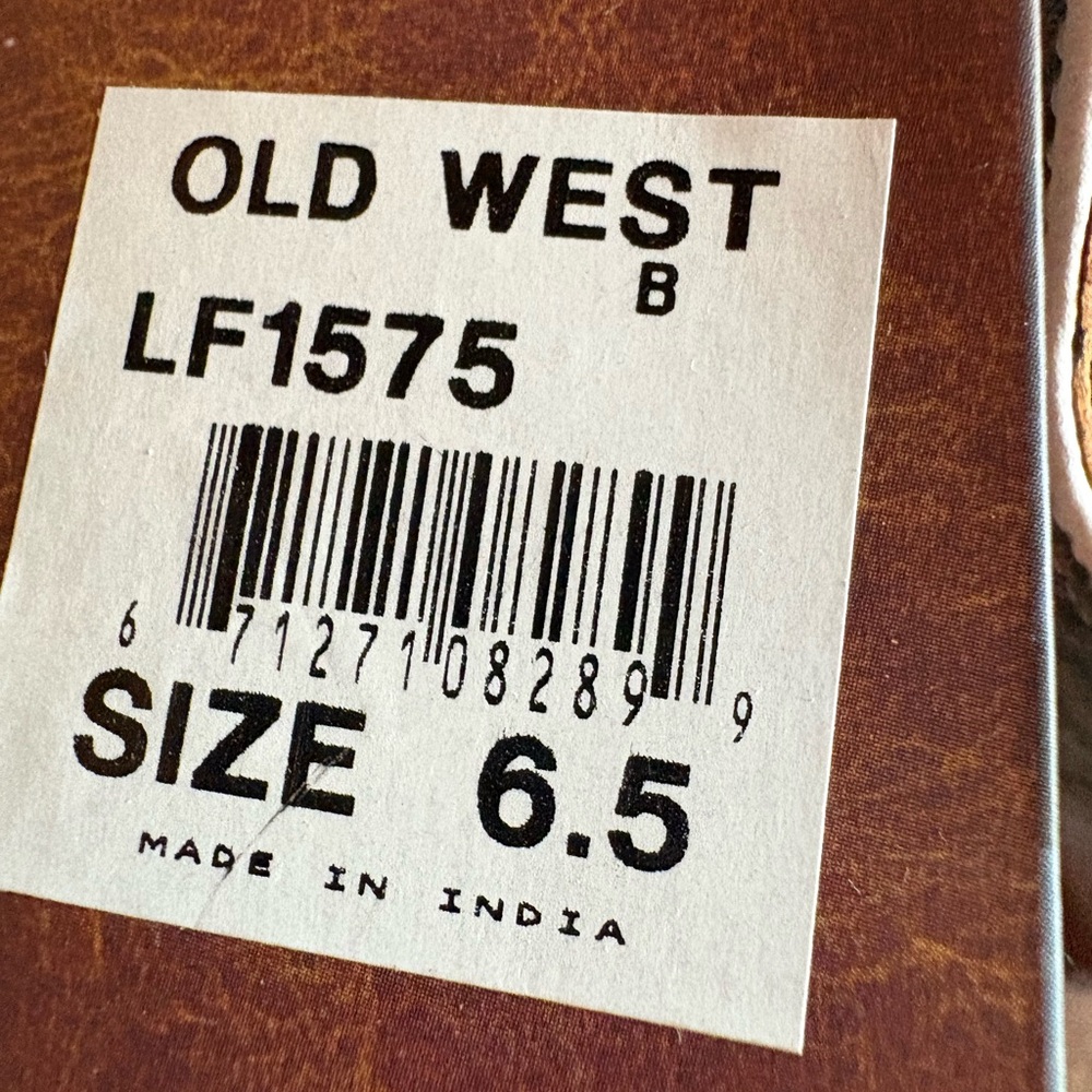 Old West Tan Leather Cowboy Boots Woman’s size 6.5. - Picture 8 of 8